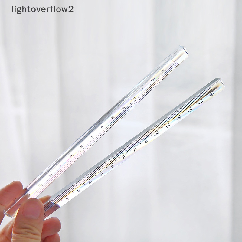 [lightoverflow2] Penggaris Lurus Segitiga Transparan Sederhana Kawaii Tools Alat Tulis Siswa Gambar Kartun Hadiah Kantor Sekolah Alat Ukur [ID]