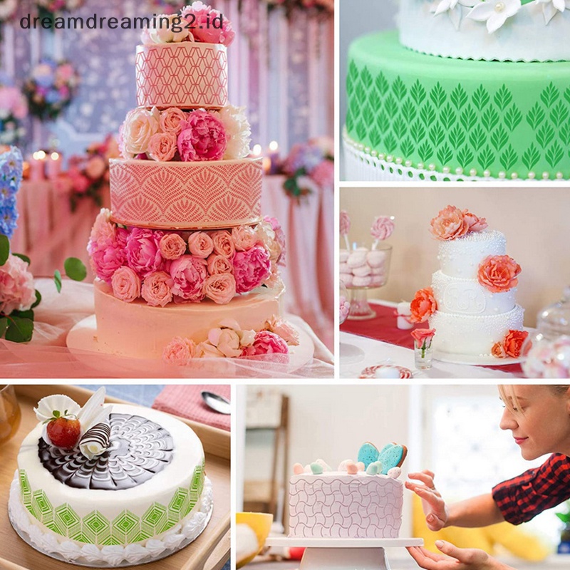 (drea) Fondant Cake Mesh Stensil Stamps Stensil Alat Cetakan Plastik Embos//