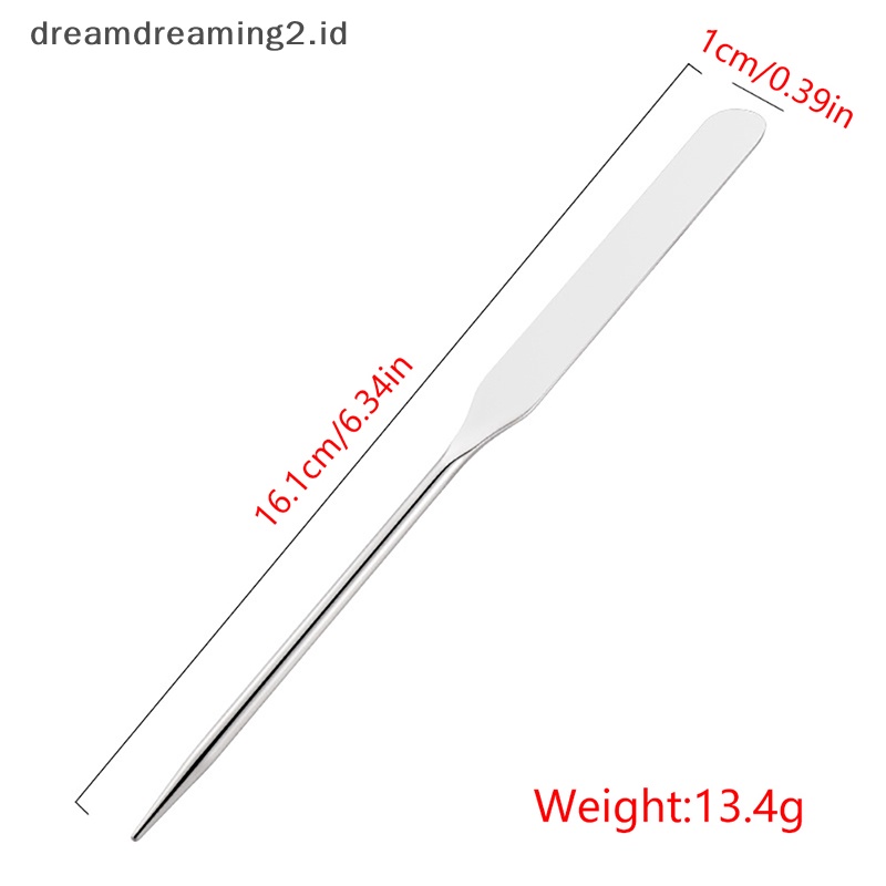 (drea) 1pcs Stainless Steel Dual Head Makeup Toner Spatula Mixing Stick Foundation//