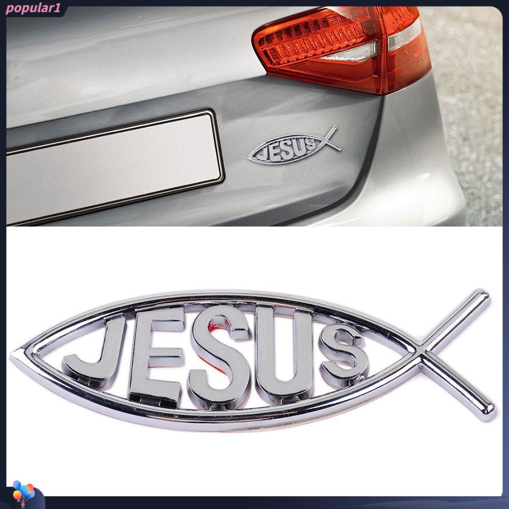 Stiker Mobil Populer Emblem Lucu Populer Badge Logo Simbol Ikan Yesus