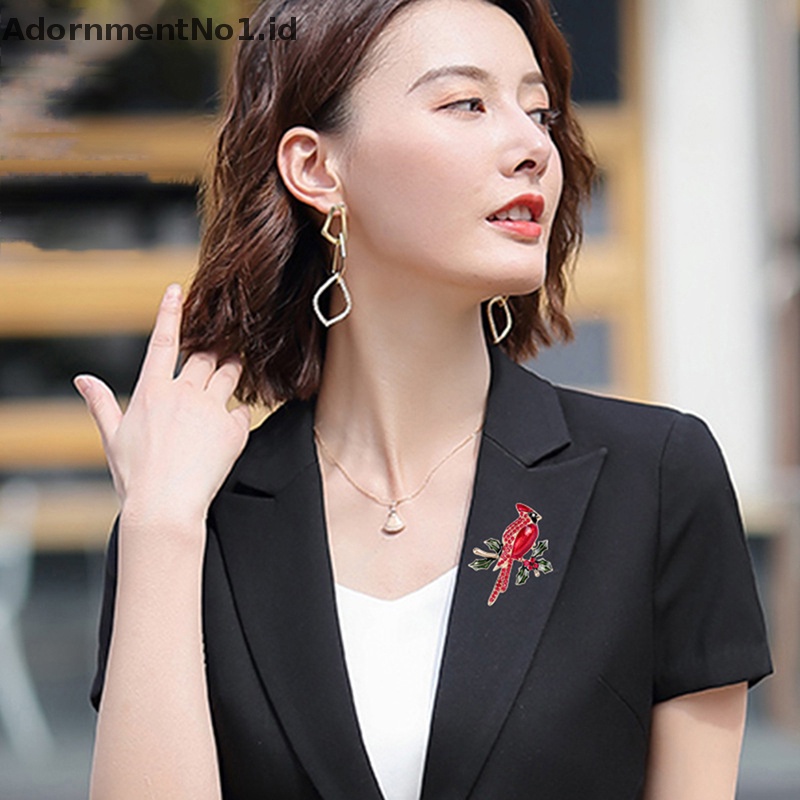 [AdornmentNo1] Warna Burung Bros Pin Cabang Hewan Berlian Bros Perhiasan Berlian Imitasi Mengkilap Enamel Kepribadian Coat Pin Korsase Untuk Wanita Hadiah [ID]