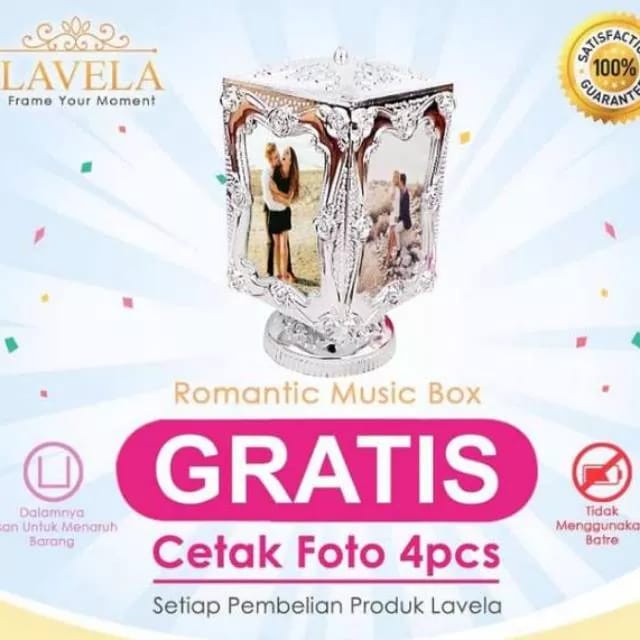 Frame Foto Music Box Lavela - FREE Foto Kotak Musik - Hiasan Ruang Tamu Hadiah Gift  Pajangan Kamar Kado Ulang Tahun