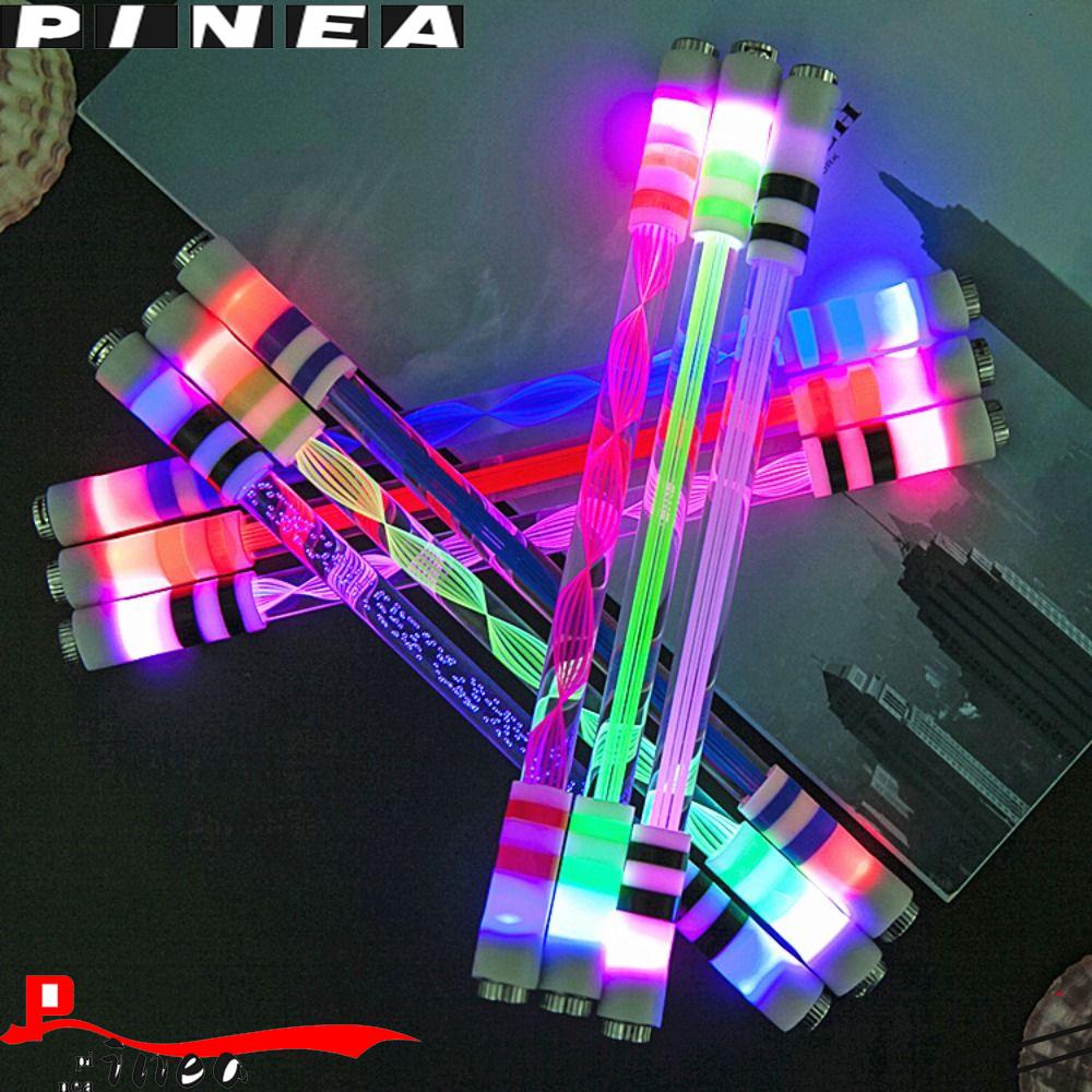 Pulpen Berputar Nanas Anti-Selip Saku Kreatif LED Flash Spinning Pen Spin Mainan LED Bercahaya