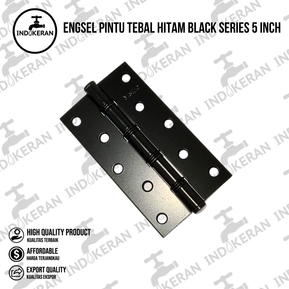 INDOKERAN - Engsel Pintu Tebal Hitam Black Series 5 Inch