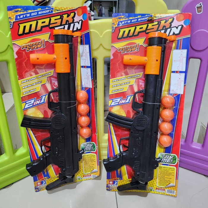 Mainan Anak MPSK GUN IM5601 Pistol 2 in 1 Premium SNI Murah Tembak