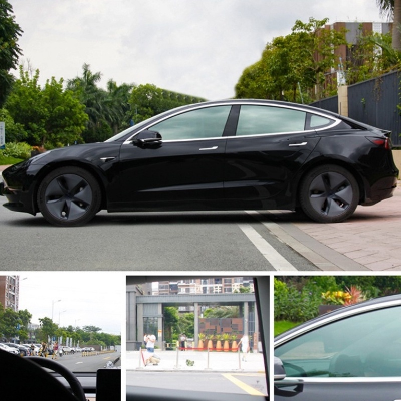 1pc Hitam Jendela Mobil Berwarna UV-Bukti Tahan Gores 50CMx100CM VLT Hitam Auto Mobil Jendela Rumah Kaca Gedung Tinting Film Musim Panas Matahari Perlindungan UV Stiker