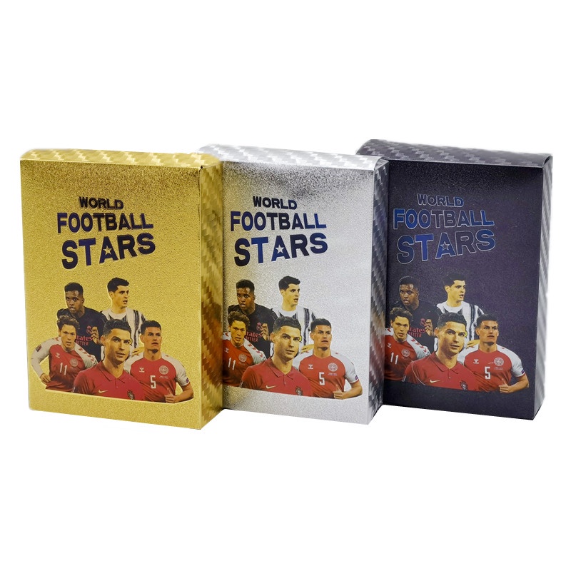 54pcs Football Stars Gold Card Silver Black Liga Inggris Premier LLORIS RONALDO KANTE Footballer Cards Koleksi Game Versi Inggris