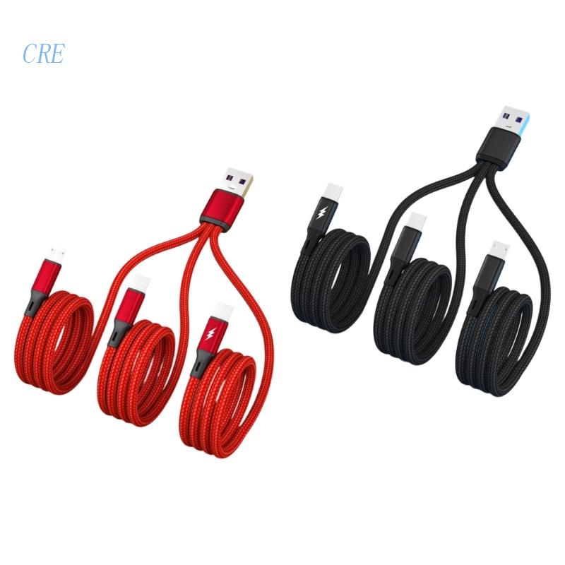 Cre 3in1 Kabel Charge Ganda USB to Dual Type C Micro USB Connector Fast Charging Cable Untuk Hp Tablet Dan M