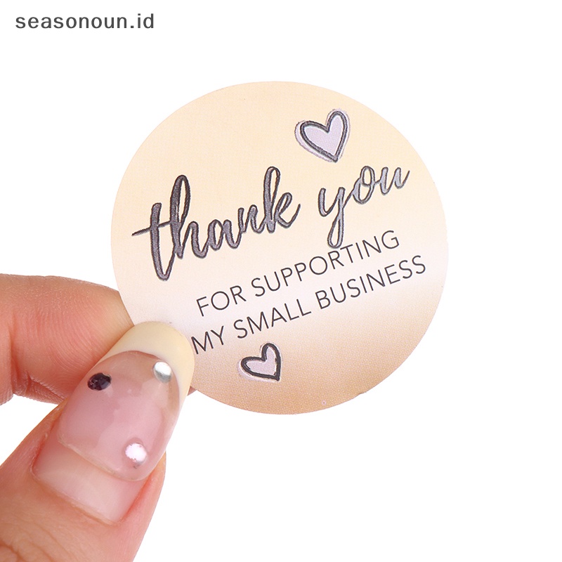 Seasonoun 500Pcs/Roll Thank You Floral Sticker Gift Packaging Seal Label Scrapbooking Alat Tulis Stiker Roll Diy Sealing Sticker 2.5/3.8cm.