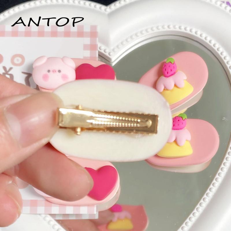 [Yumna] Kartun Piggy Hairpin Love Oval Jepit Rambut Lucu Manis Siswa Jepit Rambut