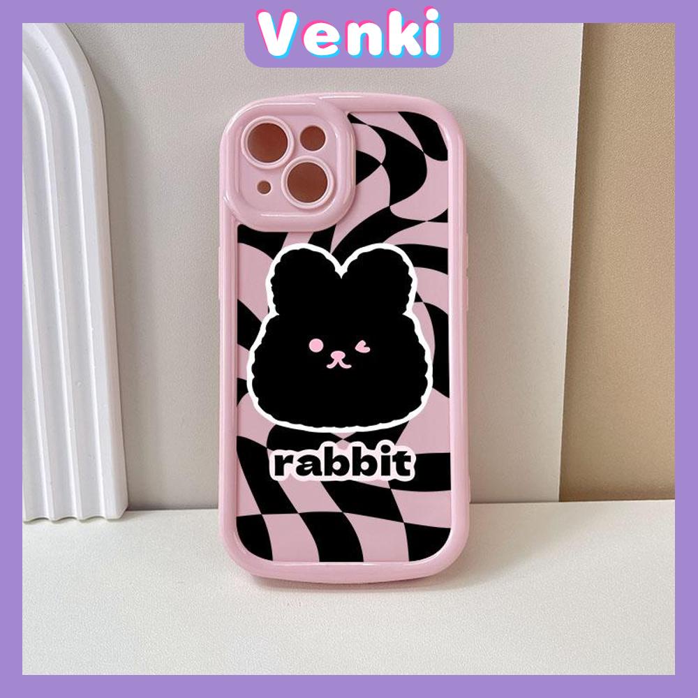 VENKI - For iPhone 11 iPhone Case Pink Glossy TPU Soft Case Shockproof Protection Camera Cute Heart Winking Bunny Compatible with iPhone 14 13 Pro max 12 Pro Max xr xs max 7 8Plus