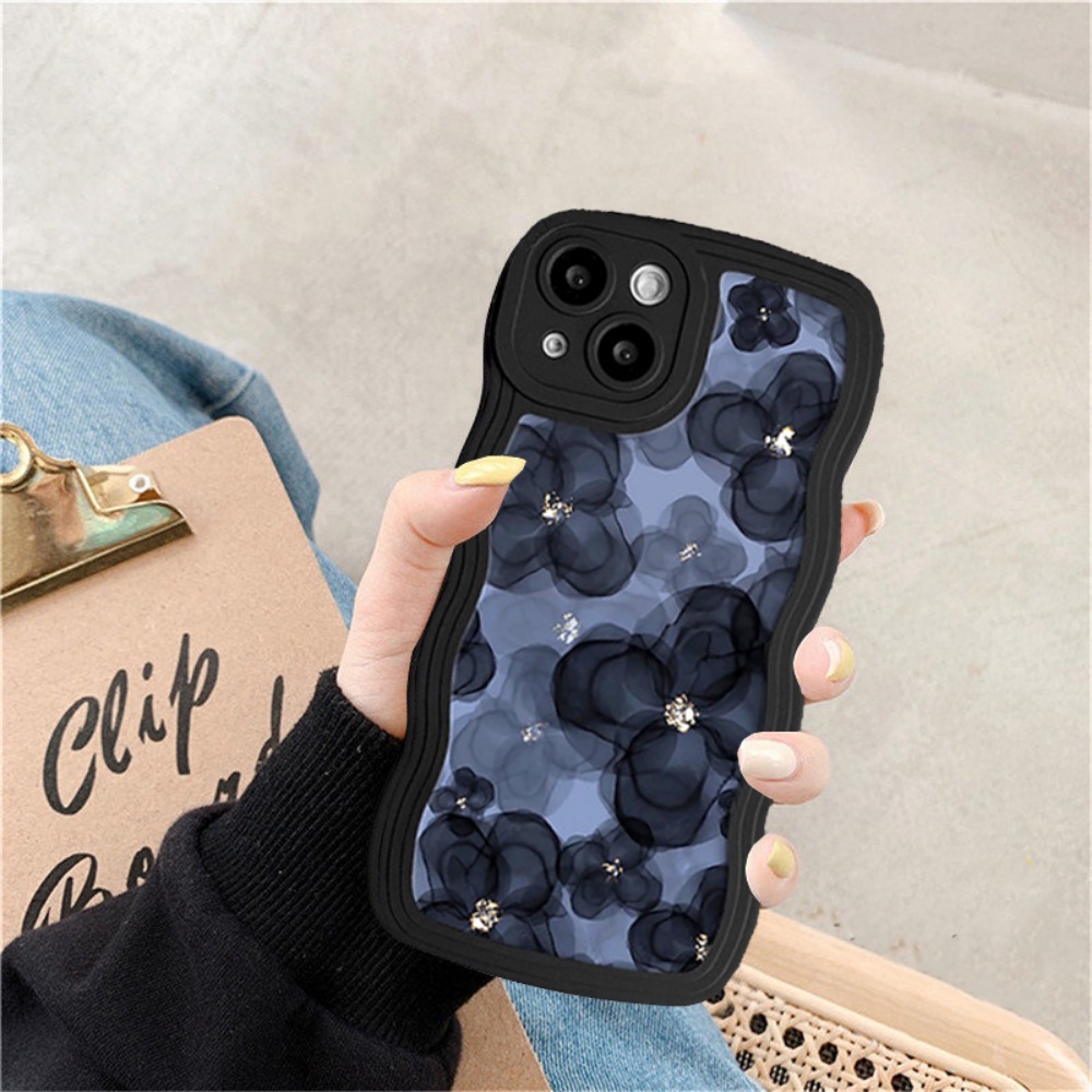 Redmi Note 12 4G Note11 Note11S Redmi 10 10C 10A 9C 9A 9T Note10 Note9 Note8 Poco M5S X3 NFC M3 Redmi A1 A2 Lukisan Minyak Mewah Art Retro Bunga Wavy Edge Tpu Soft Case RIXUAN