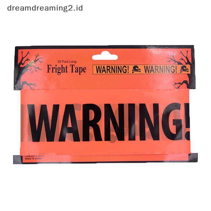 (drea) Tape Peringatan Halloween Rambu Halloween Jendela Prop Party Bahaya Warning//