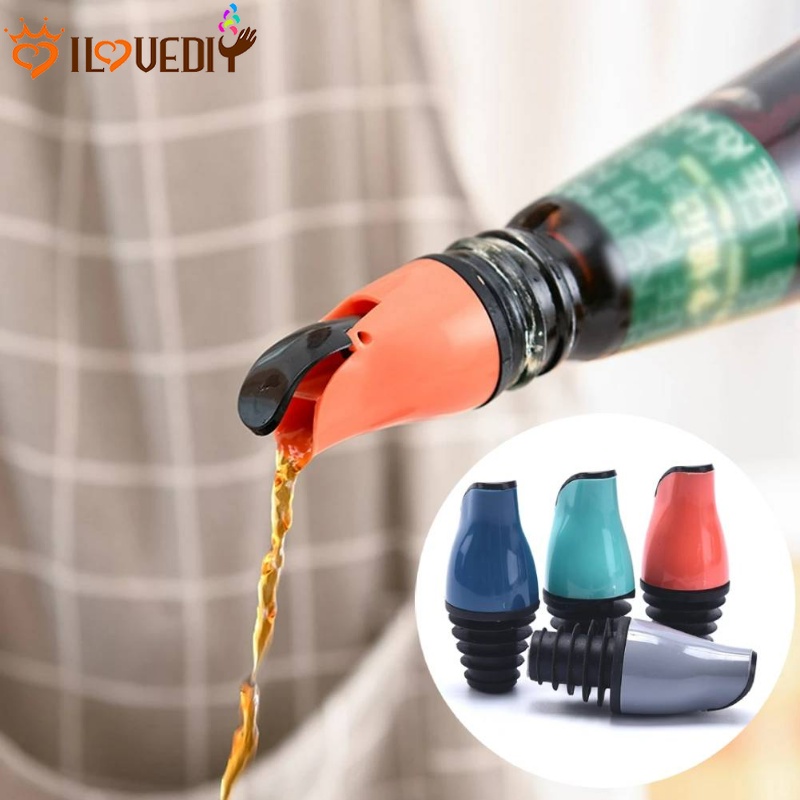 Lock Plug Seal Karet Anti Bocor Nozzle Oil Bottle Stopper Aksesoris Dapur Buka Otomatis Botol Minyak Wine Pourer Cap Kepala Botol Spout Stopper Mulut Dispenser