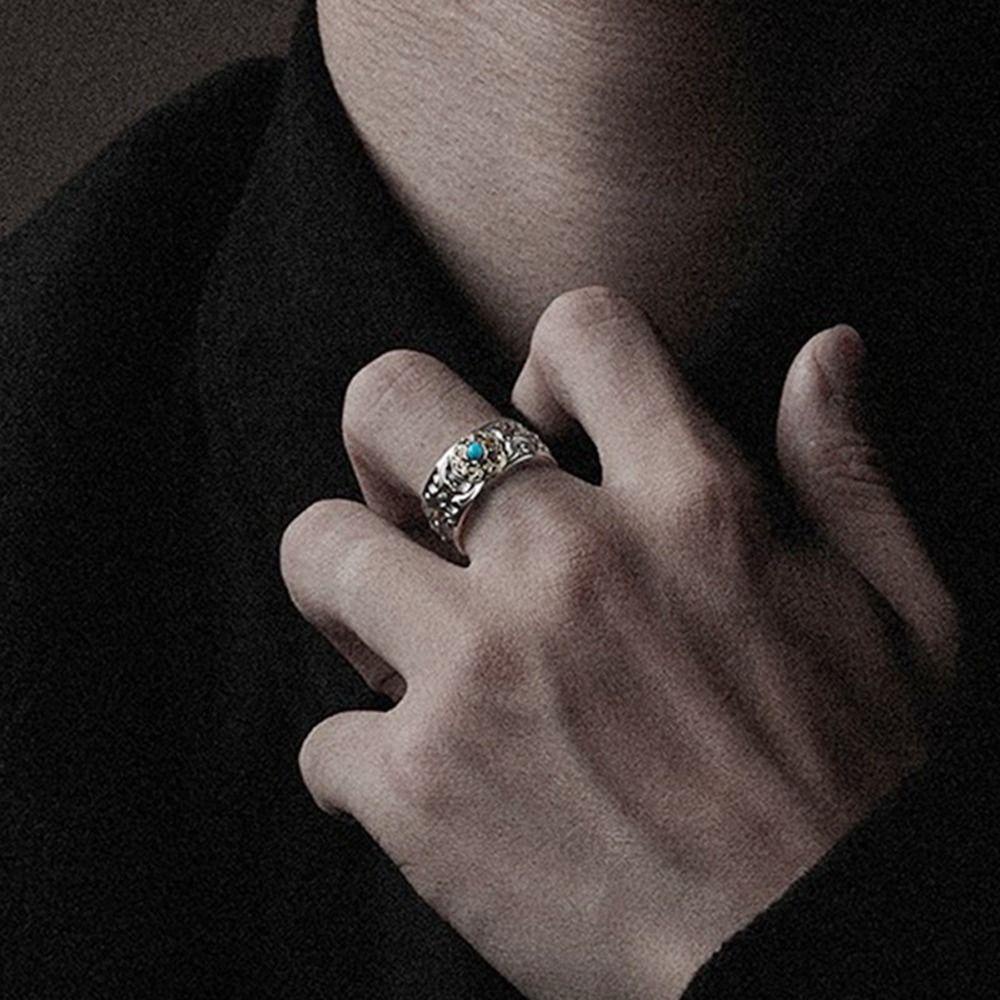 Mxbeauty Pria Pixiu Cincin Indah Adjustable Sederhana Niche Desain Hewan Liar Mitos Paduan Tembaga Vintage Gaya Cina Cincin