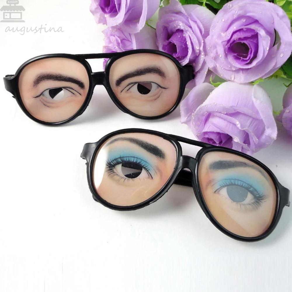 Agustinina Kacamata Palsu Halloween Novelty Eyes Frame Mischief Dekorasi Bingkai Hitam Prank Mainan Kacamata Mainan