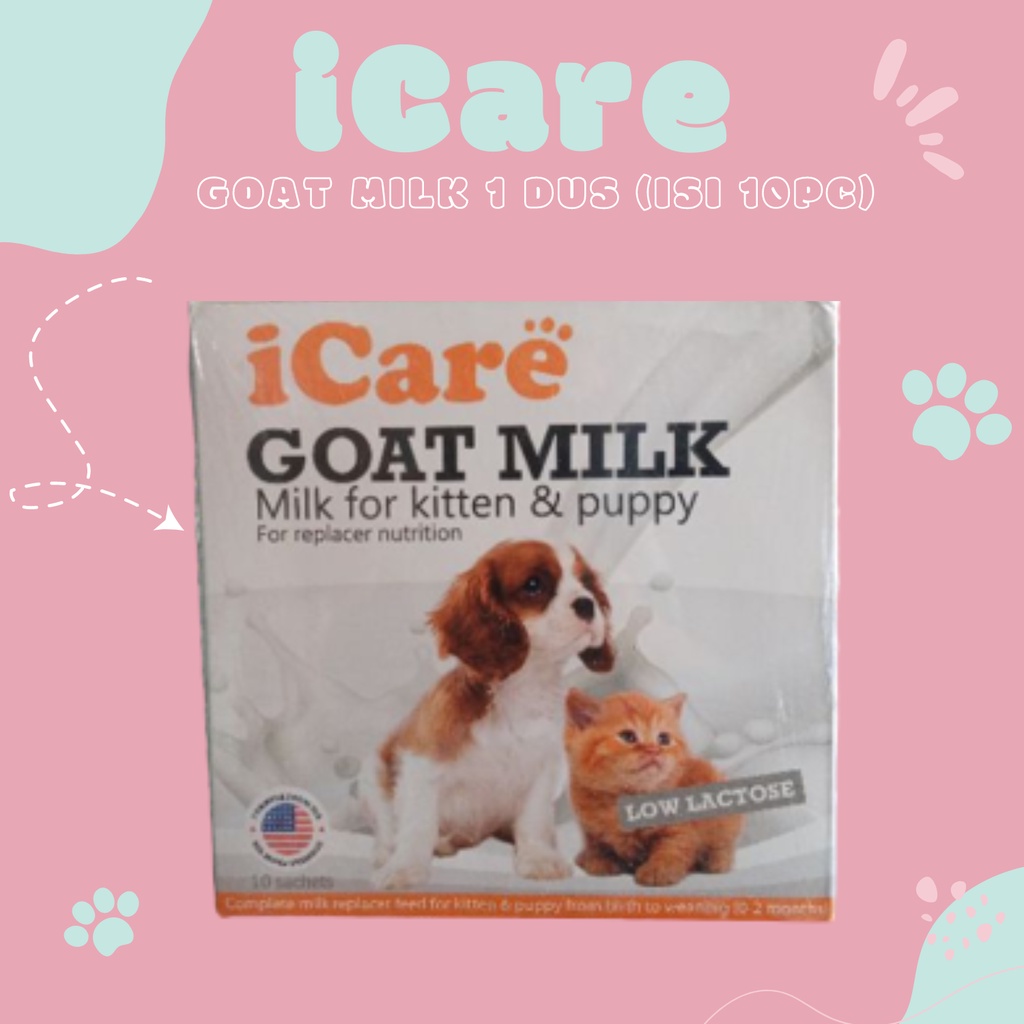 iCare Goat Milk 1 BOX isi 10 sachets - Susu Kucing Anjing i Care