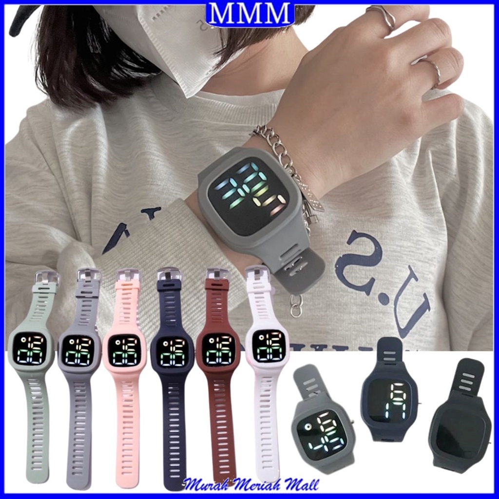 MMM Jam Tangan Digital LED Rubber Pria Wanita 6795 Strap Rubber Electronic Unisex Fashion Import Tahan Air Electronic Fashion Couple Anak Remaja Import Murah