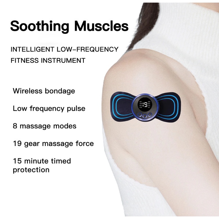 Alat pijat leher elektrik EMS mini neck massager akupuntur pemijat