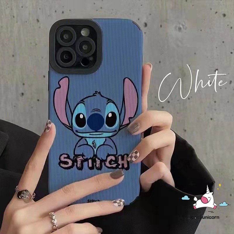 IPHONE Cute Crayon Shin-chan Kartun Stitch Phone Case Kompatibel Untuk Iphone11 14 12 13 Pro XR 7 8 Plus MAX X XS MAX Shockproof Tekstur Kulit Mewah Lembut Tpu Silicon Cover