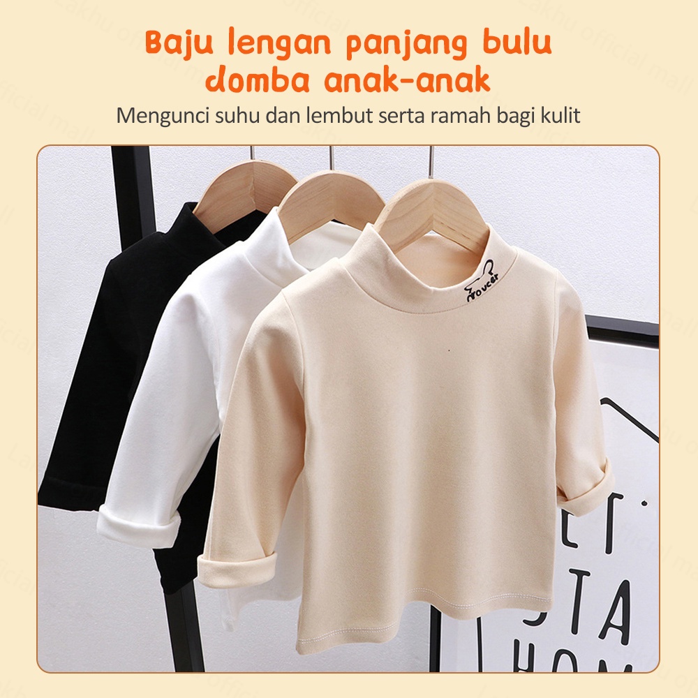 Lakhu Kaos Polos Anak Lengan Panjang Unisex Baju Bayi Anak Bahan Katun Combed Premium