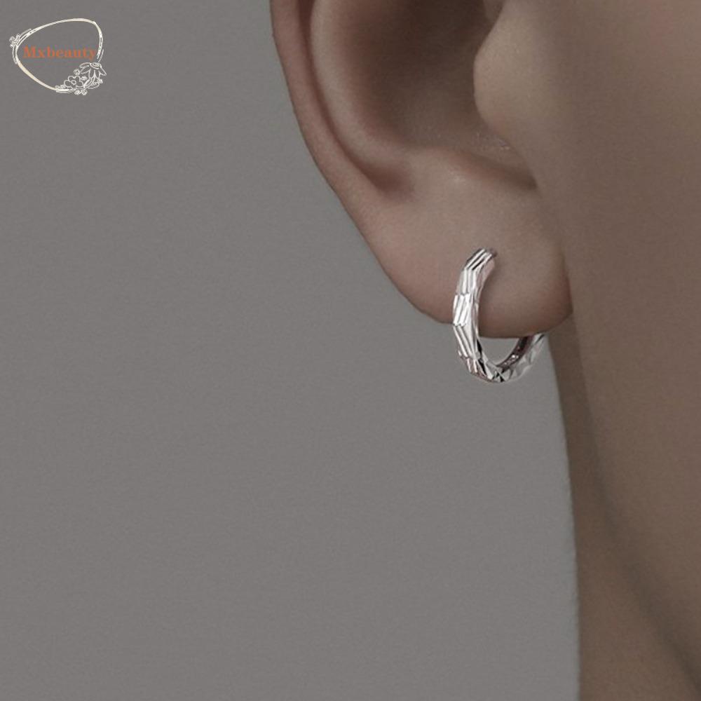 Mxbeauty Hip Hop Perhiasan Rasa Kreativitas Premium Geometris Garis Emas Matte Tembaga Telinga Gesper