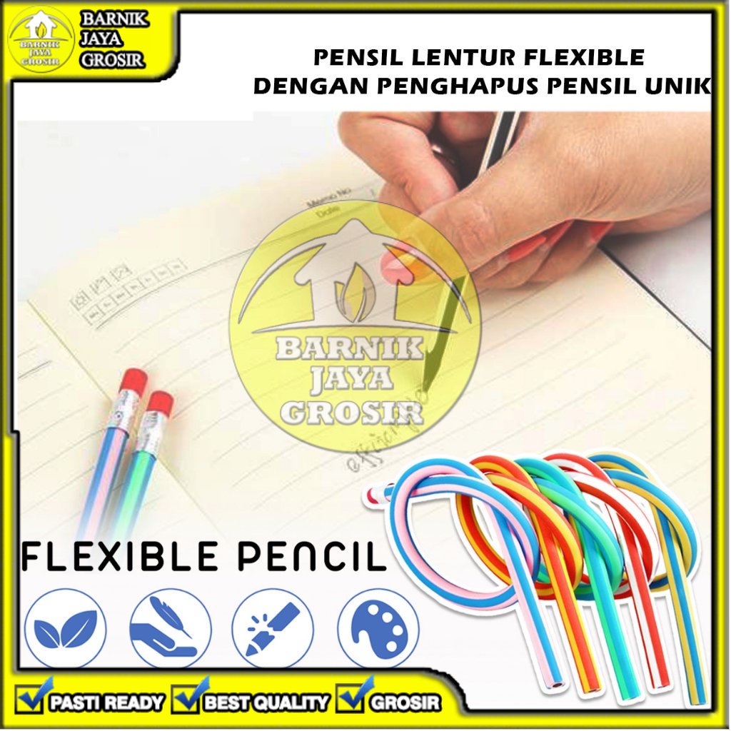 

[BJG] ALAT TULIS PENSIL ANAK LENTUR FLEKSIBEL UNIK DAPAT DIGULUNG DENGAN PENGHAPUS BAHAN RUBBER