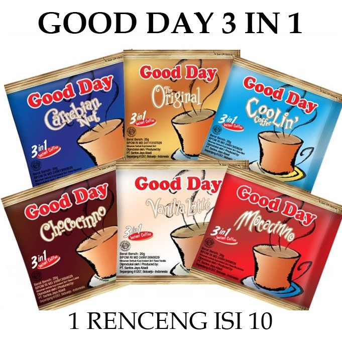 

GOOD DAY 3IN1 1 RENCENG ISI 10 Good Day Hot Grosir Surabaya Murah
