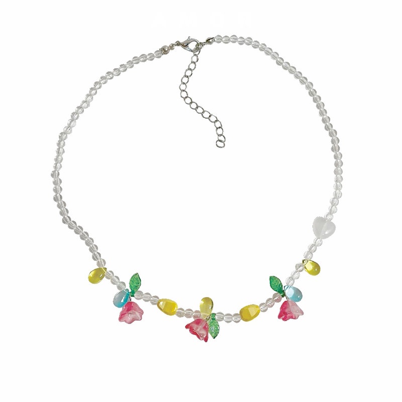 Kalung Manik-Manik Tulip Bunga Tulip Kalung Wanita Rantai 2023model Baru Fashion Serbaguna