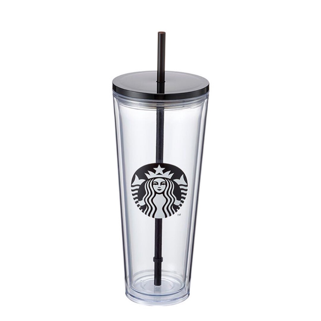 710ml Botol Minum Tumbler Starbucks Plastik Transparan Dengan Sedotan