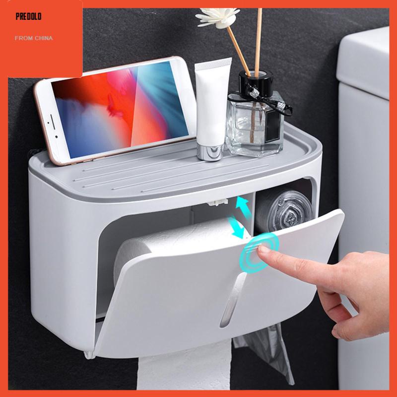 [Predolo] Kotak Tissue Tempel Dinding Punch Free Tempat Kertas Toilet Untuk Rumah