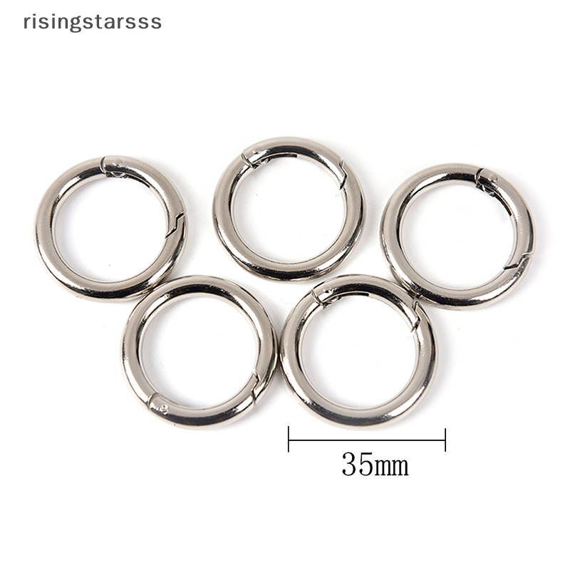 Rsid Span-new 5pcs circle metal carabiner hook snap Bulat Klip Kait Gantungan Kunci outdoor 35mm Jelly