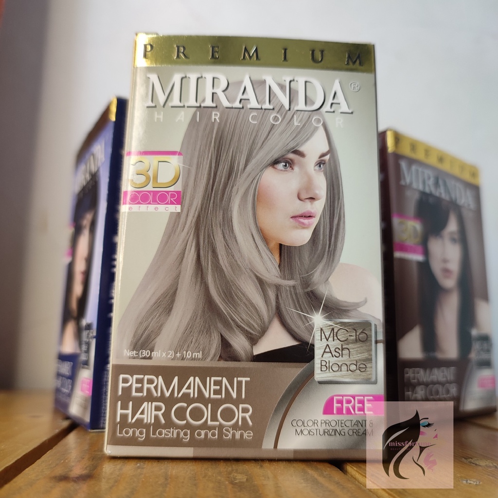 Miranda Permanent Hair Color 30ML /cat rambut/pewarna rambut/pikok warung/warna abu/series pastel/bl