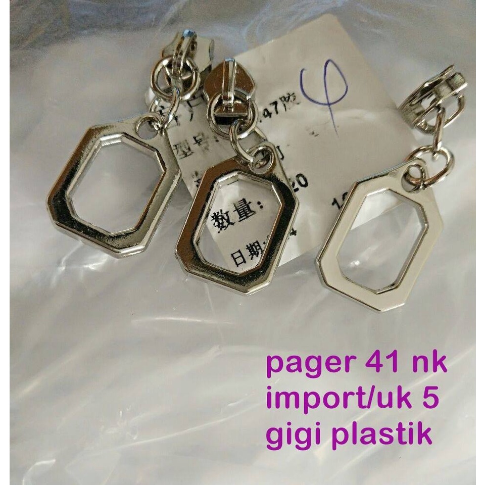 kepala resleting uk 5 untuk gigi plastik/pcs