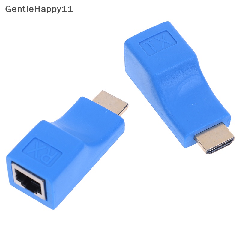 Gentlehappy 2Pcs 1080p hdmi extender Untuk rj45 over cat 5e/6jaring lan ethernet amplifier id