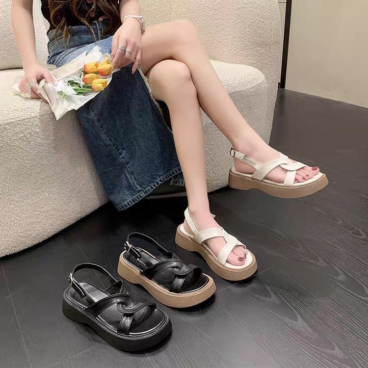 COD POS 570 Sandal Wedges Platfrom Tali Wanita Import Premium Sandal Korea Style