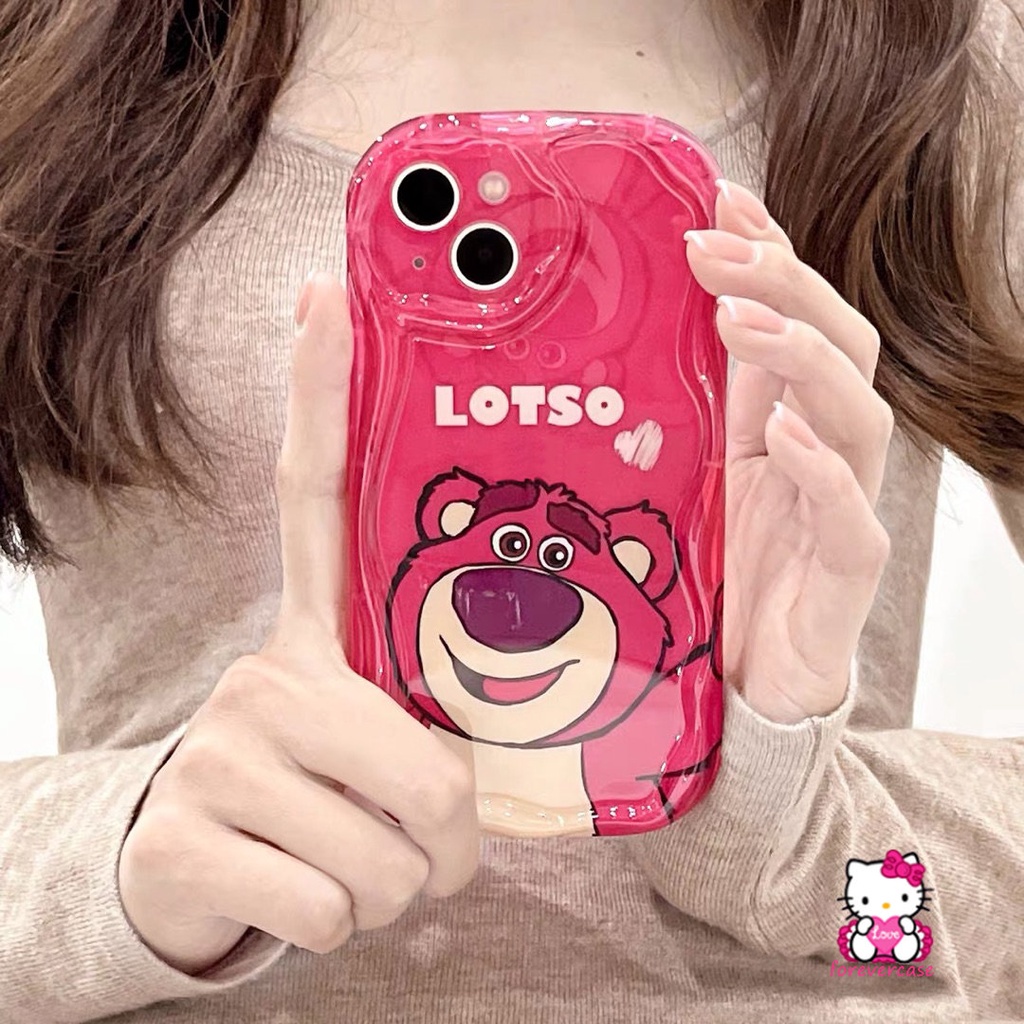 Casing Kartun Strawberry Bear Manyo Dinosaurus Lucu Untuk Redmi A1 10A 9 9C NFC 9T 10 10C A2 9C 9A Note 11 10 11s 10 Pro Max Plus 10s 10Pro POCO M3 3D Wavy Curved Edge Glossy Soft Cover