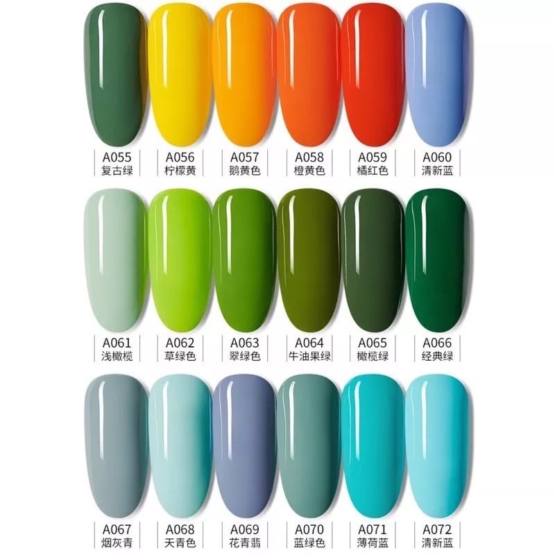 ~AB~ Charzieg (51-100) 15 mL Green Bottle 132 Colors Kutek Nail Gel Polish UV LED Cat Kuku Nail Art Kuteks