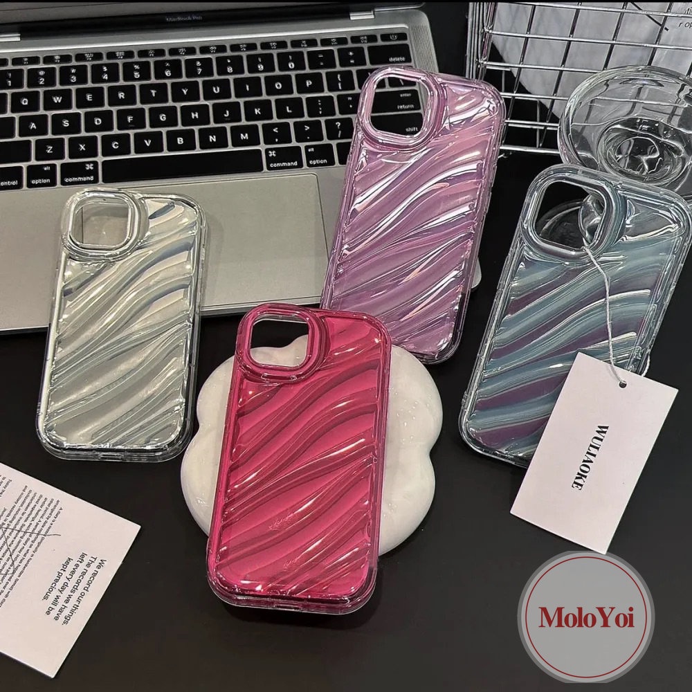 Casing Ponsel Kartu Laser Mewah Simple Mempesona Kompatibel Untuk IPhone 7Plus XR X XS Max11 12 13 14 Pro Max6 8 6S 7 Plus SE 2020 Kreatif 3D Stereo Pola Korgasi Soft Cover