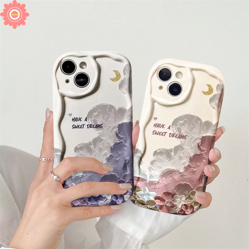 Case Untuk Realme C53 5 7i 5i 5s 6i 9i C21Y C31 C12 C30 C25 C25s C55 C35 C11 C15 C3 C25Y C21 C17 C3 C20 C3 C1 C2 Fashion Retro Lukisan Minyak Bunga Lembut 3D Bergelombang Curved Edge Case