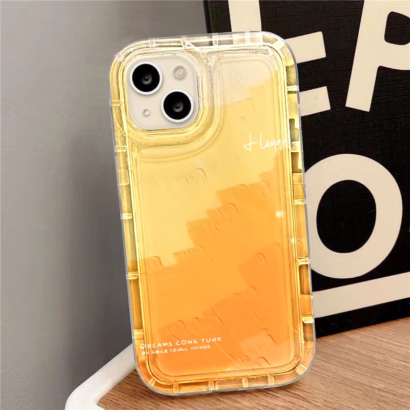 IPHONE Kuning Orange Lively Phone Case Kompatibel Untuk Iphone7Plus8Plus6Plus11 14 13 12 Pro MAX XR X XS MAX SE Airbag Shockproof Cover