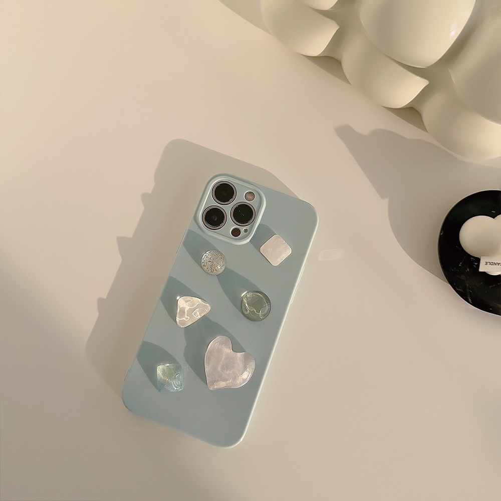 IPHONE Ins 3D Tidak Teratur Imitasi Batu Permata Kristal Aqua Biru Perlindungan Penuh Ponsel Case Cover Untuk Iphone11 12 13 14 PLUS PRO MAX