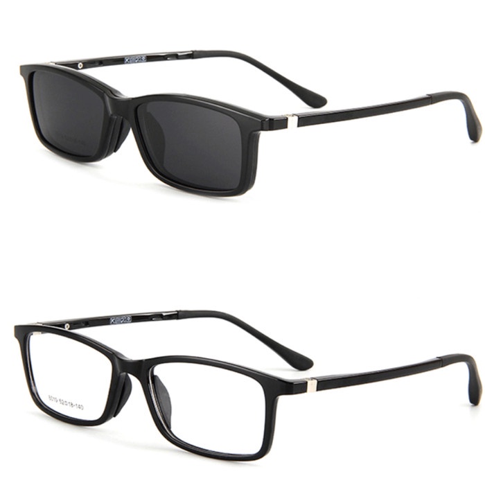 Terjangkau~ Frame Kacamata Korea Clip On Polarized FF55 ORIGINAL minus Pria kotak