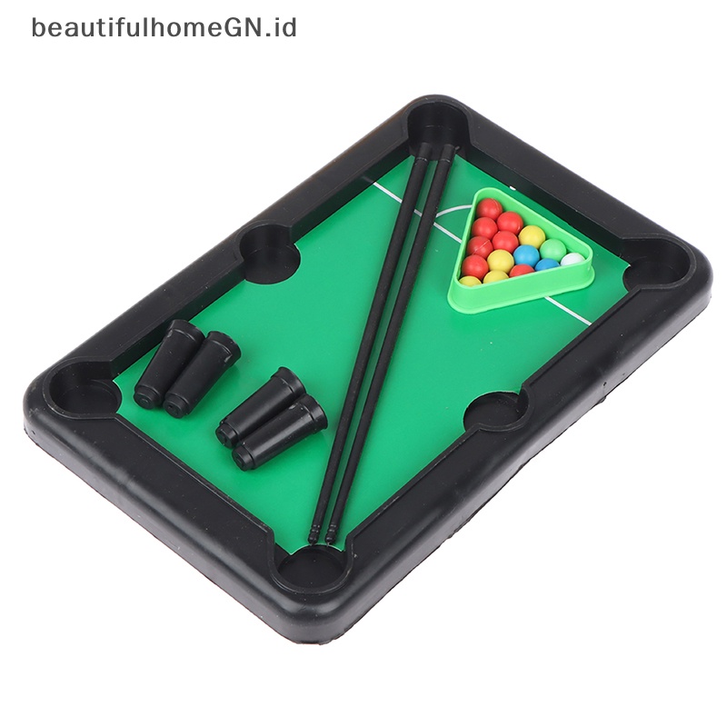 {Cantik} Set Permainan Mainan Snooker Meja Kolam Renang Mini Biliar Interaksi Orang Tua-Anak~