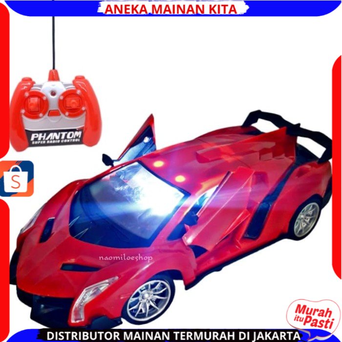 Mainan Anak Mobil Remote Control Sport Car Buka Pintu Balap Racing Berlampu Racing