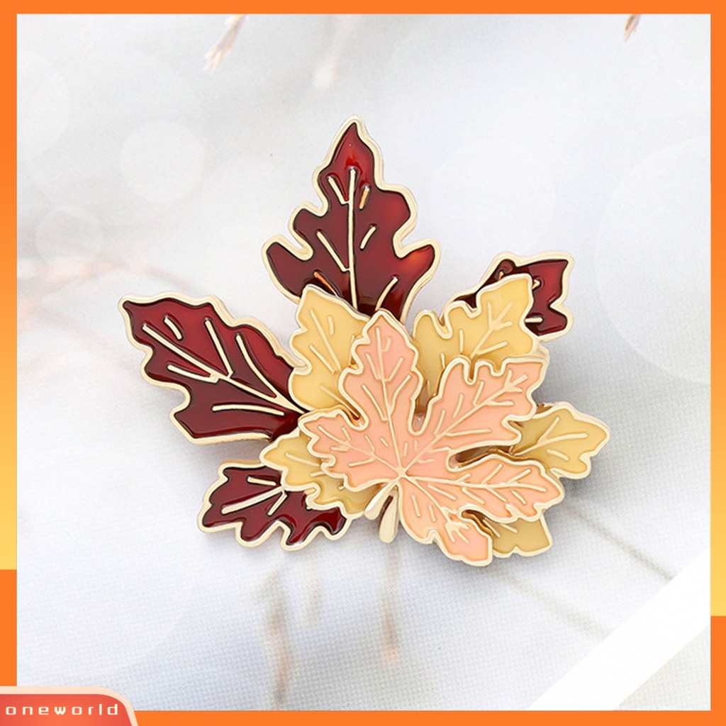 [ONE] Bros Pakaian Gaya Hias Alloy Vintage Retro Maple Leaf Badge Pin Untuk Kehidupan Sehari-Hari