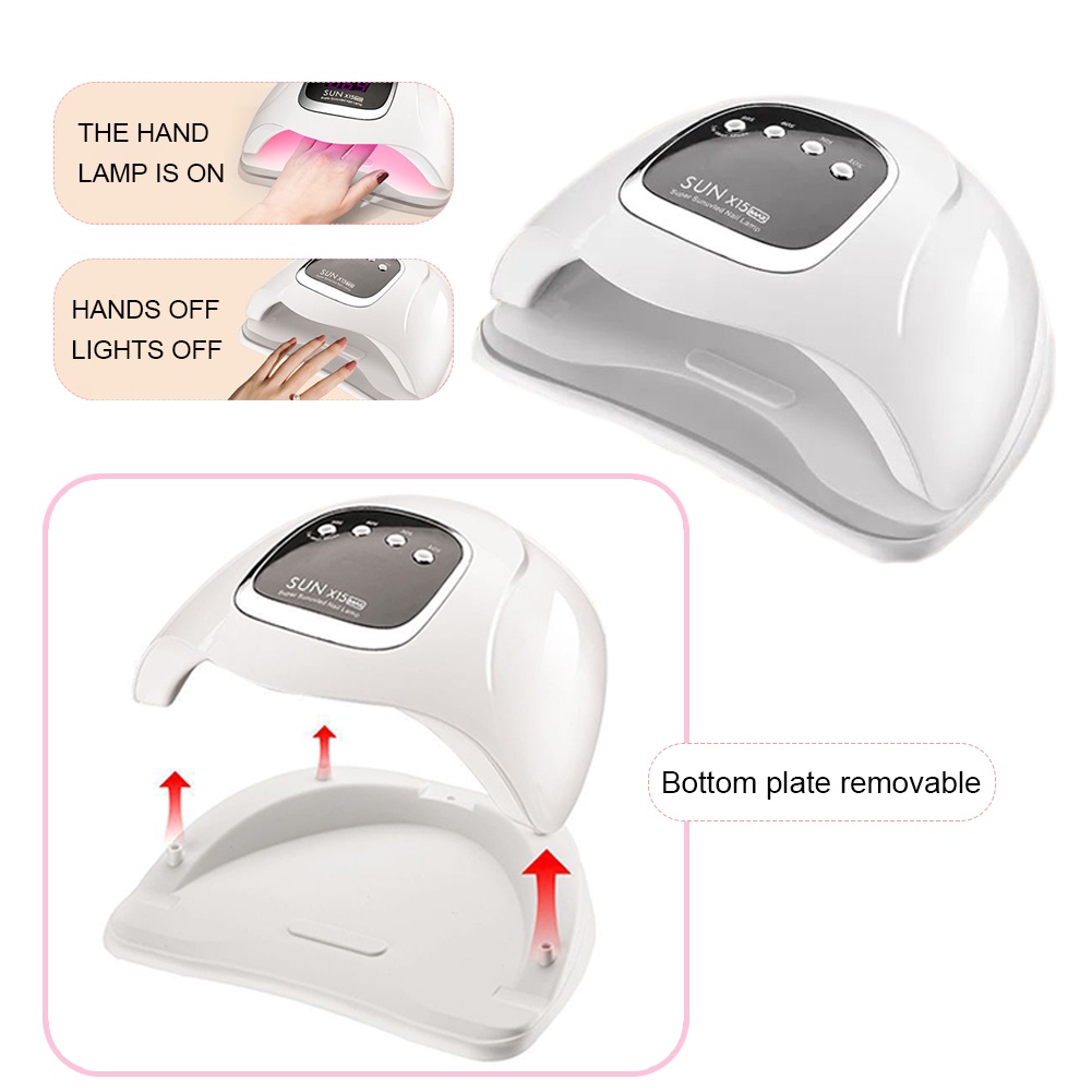 SUN X15 Max 66 LEDs Dalam Full Hitam Lampu Pengering Kutek Gel Led UV Nail Lamp Alat Pengering Kutek Gel