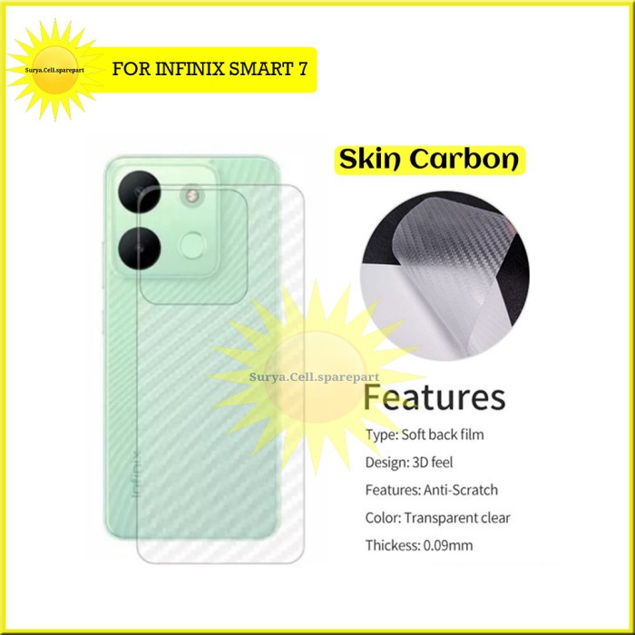 Back Skin Carbon Infinix Smart 7 - Skin Carbon Infinix Smart 7