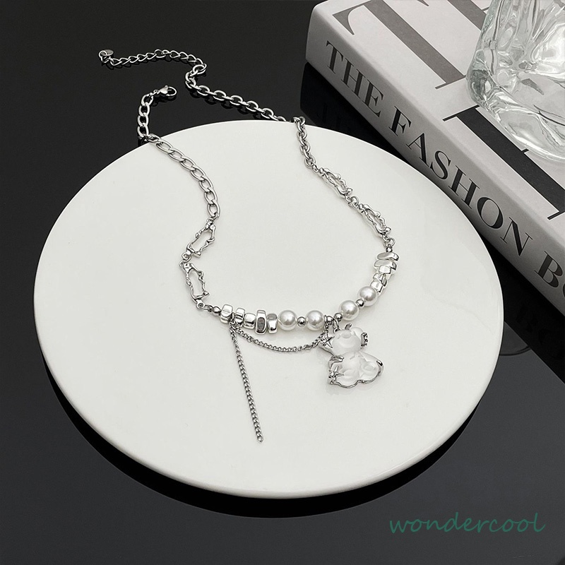 Kalung beruang rumbaimutiara rantaitulang selangka kepribadian angin sejuk yang manis dan sejuk perempuan-Won
