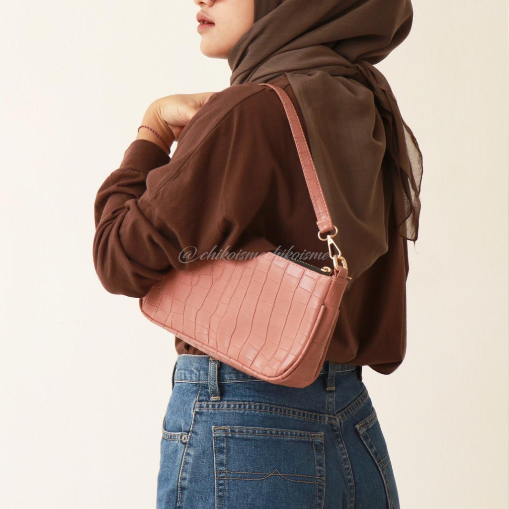 FINOM Wide - Shoulder Bag Wanita Vintage Korean | Tas Bahu Retro